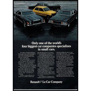 1978 Renault Le Car Company Vintage Print Ad Yellow Hatchback Wall Art Photo